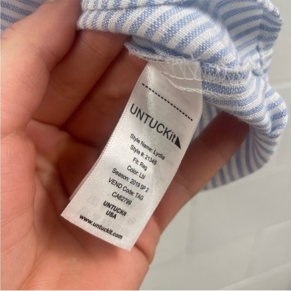 Untuckit Lydia Striped Linen Sleeveless Shirt Dress - Picture 4 of 4